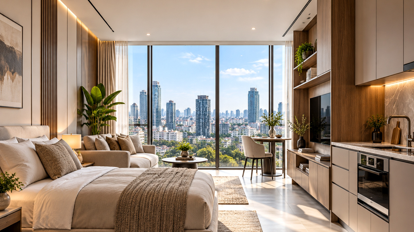 Skyline Central Studio compact modern apartment